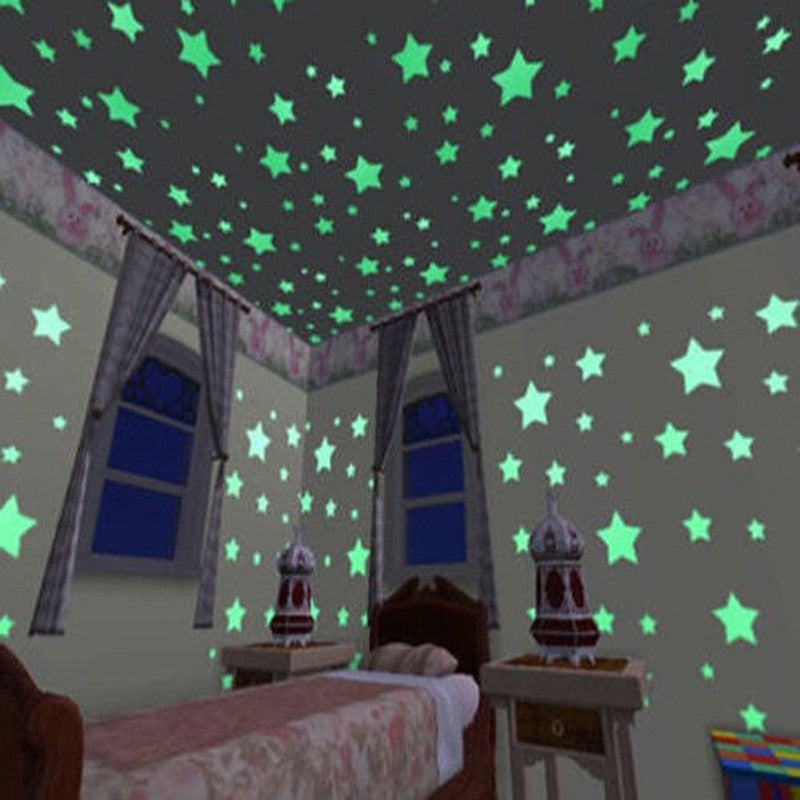 3D Easy-To-Stick Glowing Stars